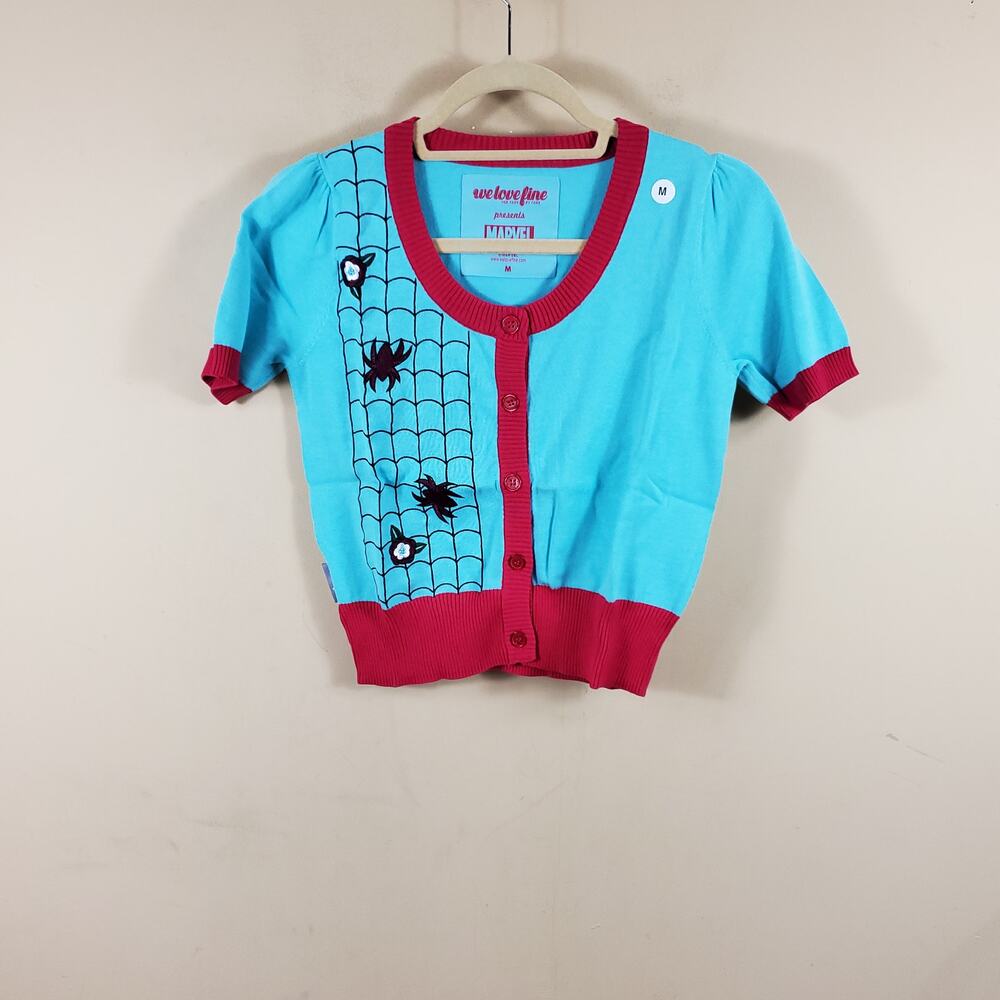 Spider-Gwen Women's Vintage Cropped Cardigan Welovefine Size M